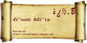 Ónodi Béla névjegykártya