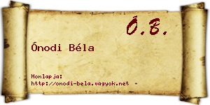 Ónodi Béla névjegykártya