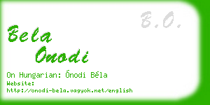 bela onodi business card