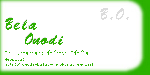 bela onodi business card